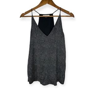 Tart‎ Black & White Abstract Polka Dot Satin Tank Top Cami Size X-Small